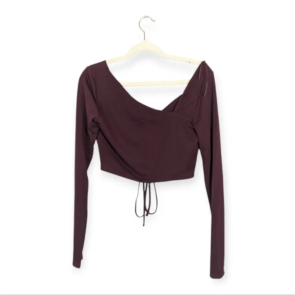 NWT Nicholas Dark Plum Rana Top Ruched Crop Top